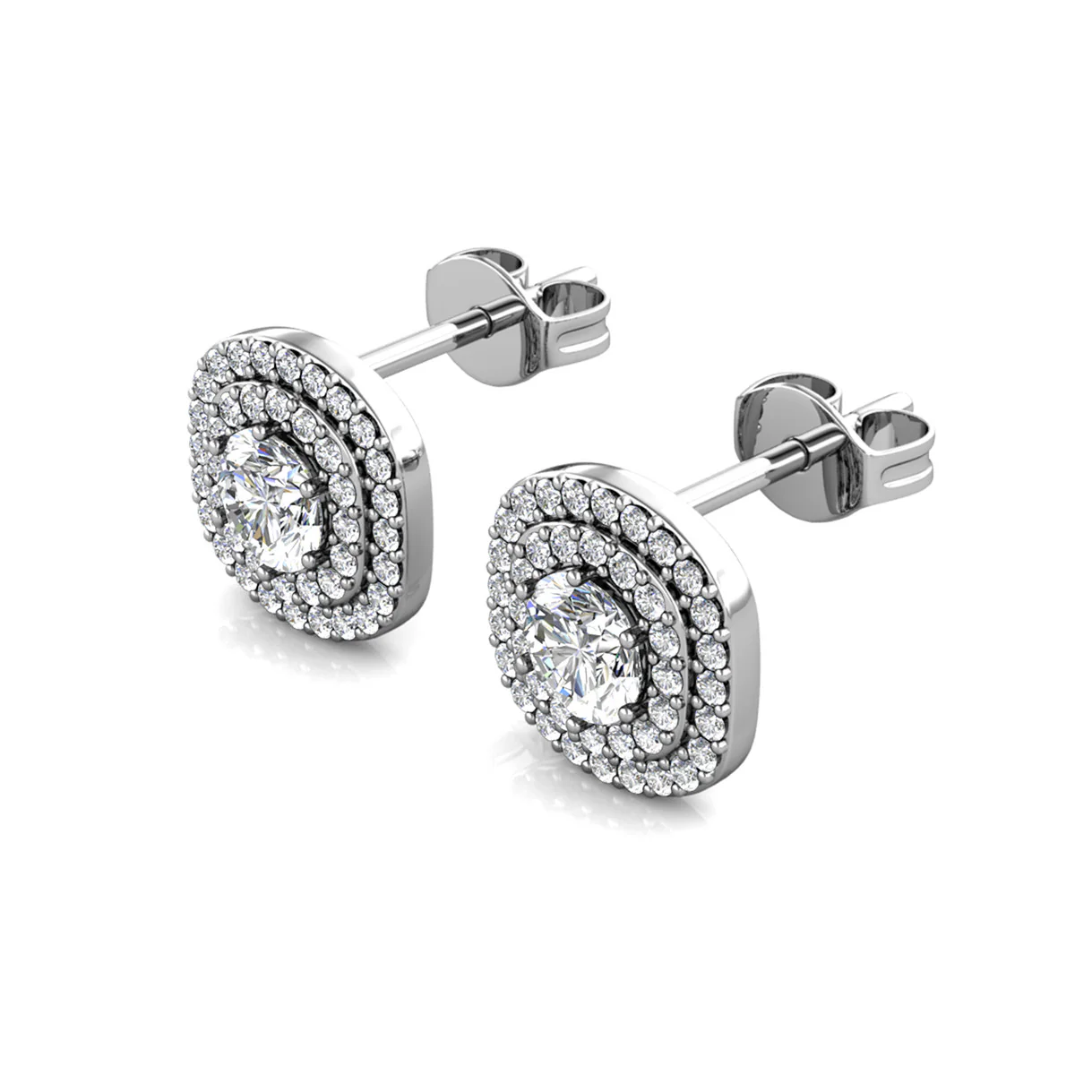 Moissanite by Cate & Chloe Lucy 18k Gold Plated 925 Sterling Silver Stud Earrings 1.0tcw - Image 11