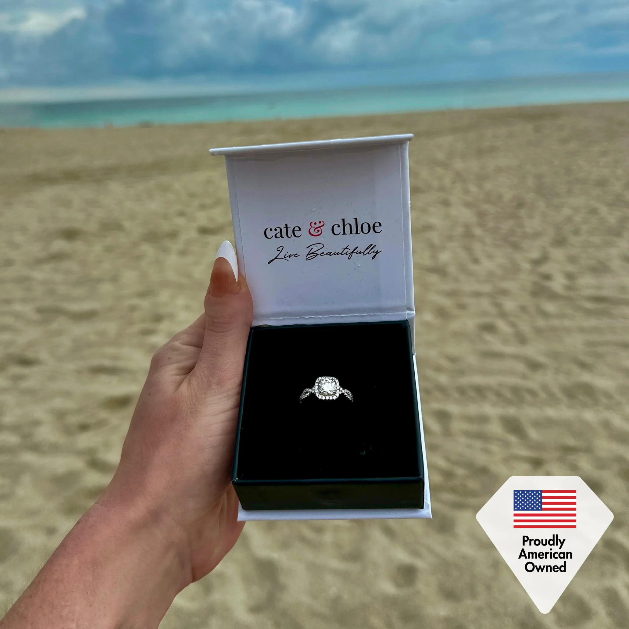 Moissanite by Cate & Chloe Octavia 1.15ctw Round Cut 925 Sterling Silver 18k White Gold Plated Forever Engagement Ring - Image 4
