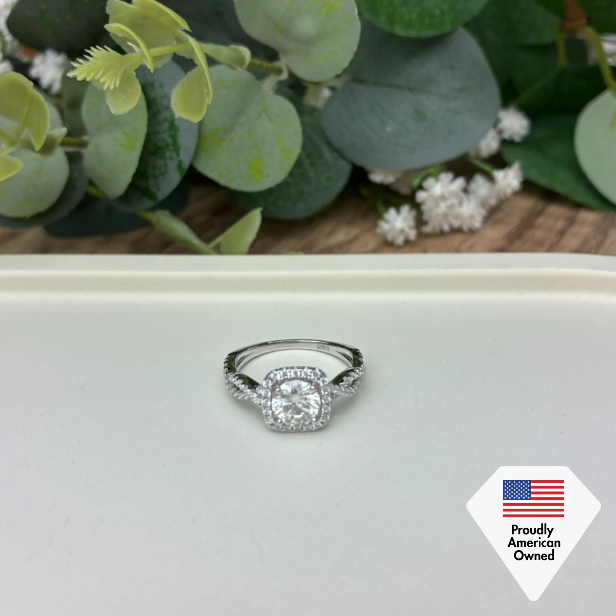 Moissanite by Cate & Chloe Octavia 1.15ctw Round Cut 925 Sterling Silver 18k White Gold Plated Forever Engagement Ring - Image 5