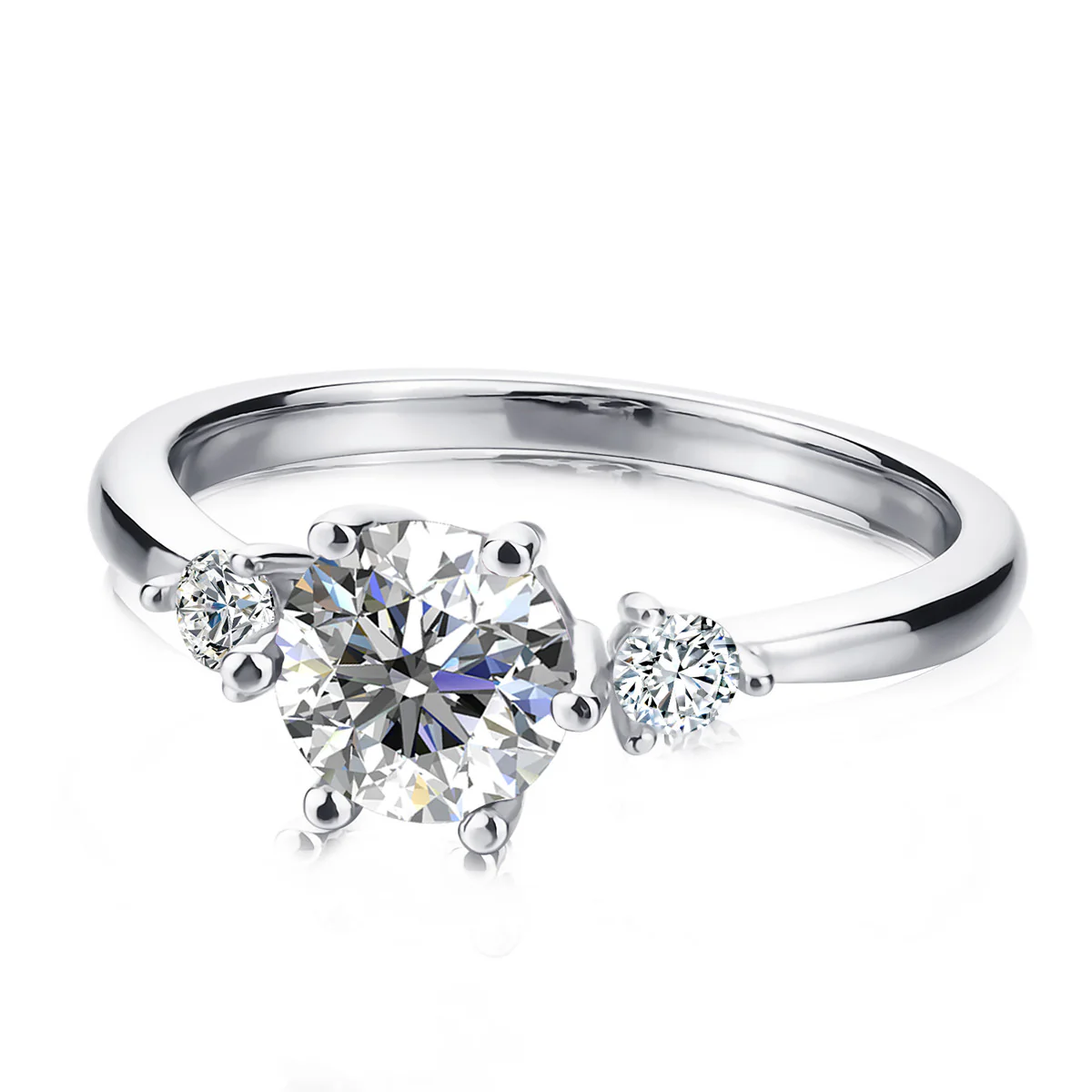 Moissanite by Cate & Chloe Sarah 1.22tcw Round Cut 925 Sterling Silver 18k White Gold Plated Engagement Ring - Image 12