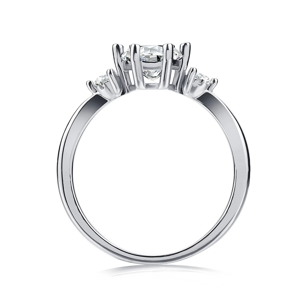 Moissanite by Cate & Chloe Sarah 1.22tcw Round Cut 925 Sterling Silver 18k White Gold Plated Engagement Ring - Image 13