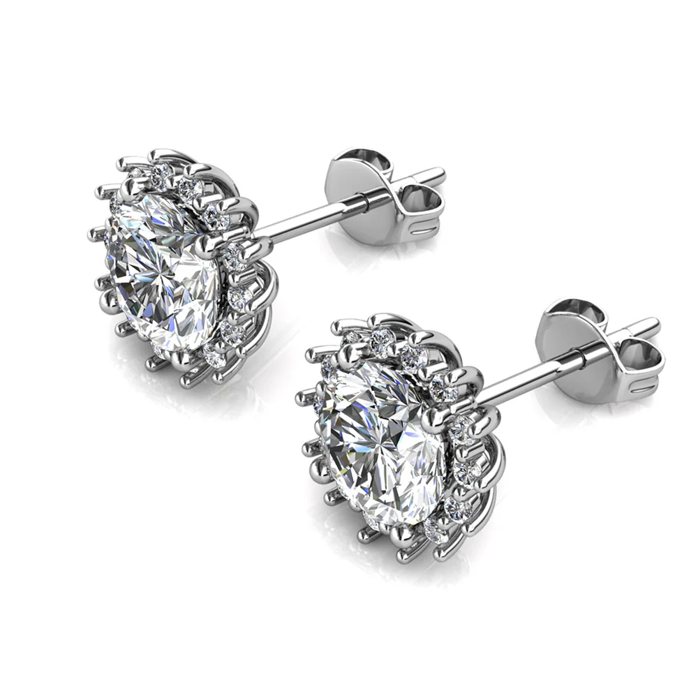 Moissanite by Cate & Chloe Starla 18k Gold Plated 925 Sterling Silver Stud Earrings 1.14tcw - Image 10