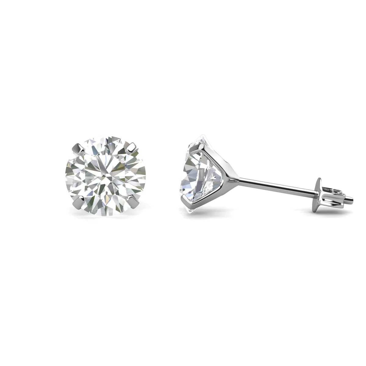 Moissanite by Cate & Chloe Vera 18k Gold Plated 925 Sterling Silver Stud Earrings 0.2tcw - Image 9