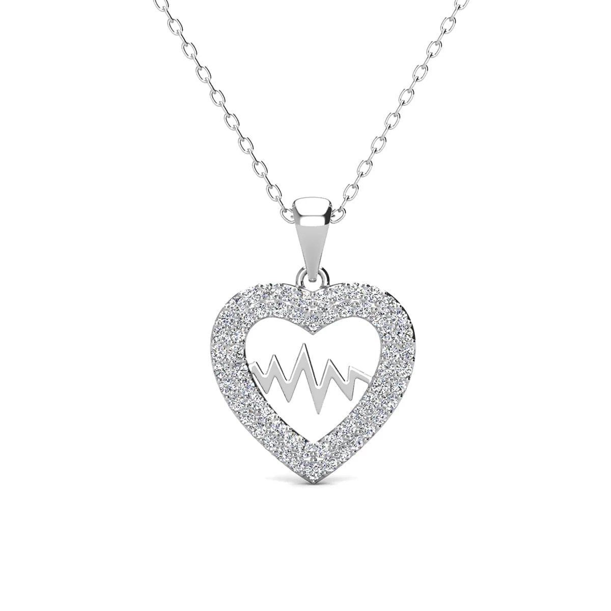 Molly 18k White Gold Plated Heart Necklace with Swarovski Crystals & Heartfelt Message for Daughter - Image 8