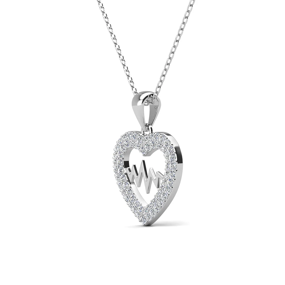 Molly 18k White Gold Plated Heart Necklace with Swarovski Crystals & Heartfelt Message for Daughter - Image 9