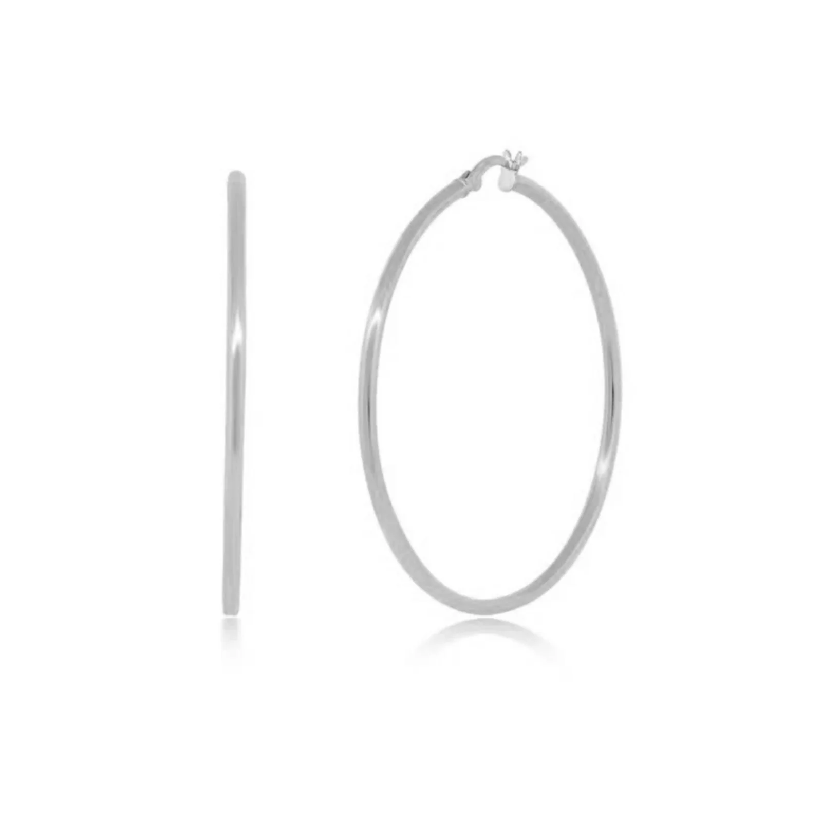 Monica 18k White Gold Plated 10mm/40mm/50mm Hoop Earrings - Image 10