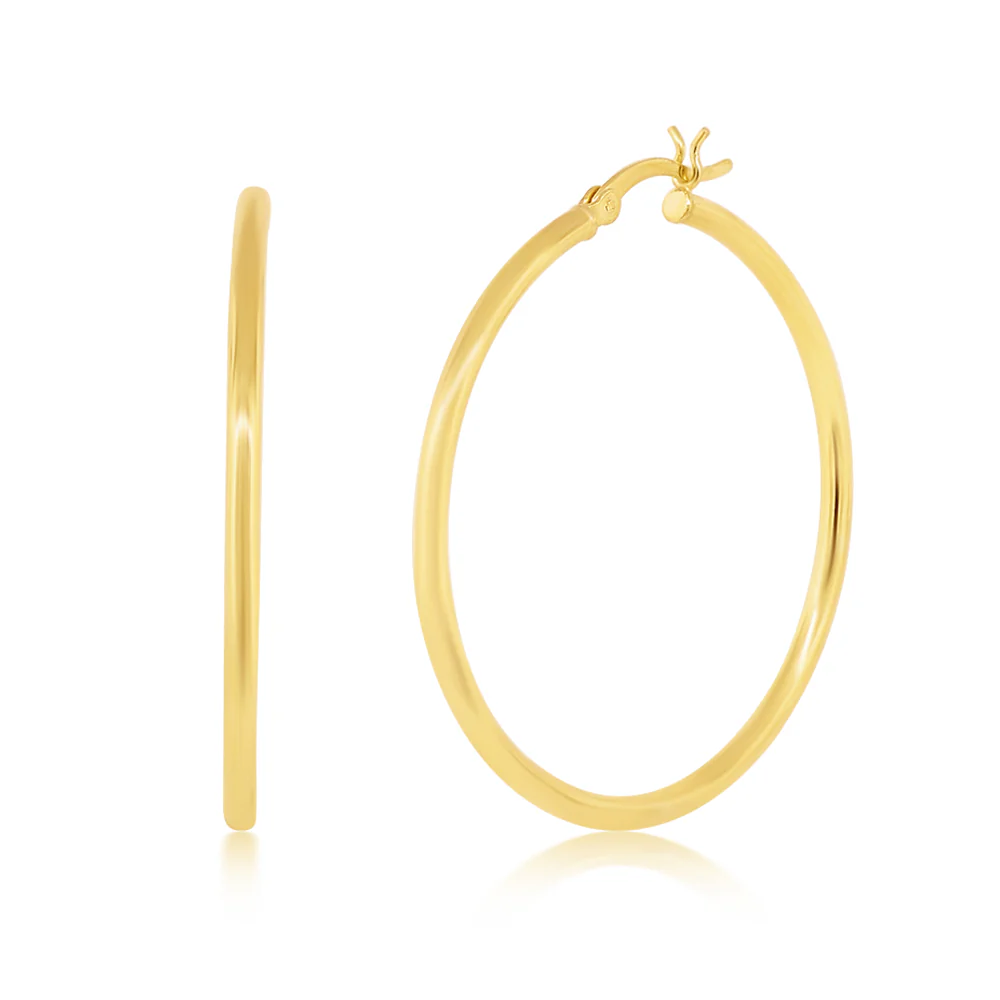 Monica 18k White Gold Plated 10mm/40mm/50mm Hoop Earrings - Image 14
