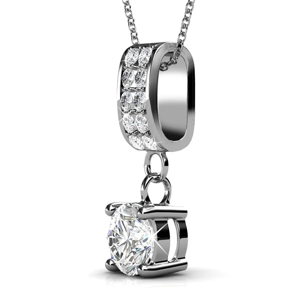 Monroe 18k White Gold Pendant Necklace with Round Cut Swarovski Crystals - Image 6