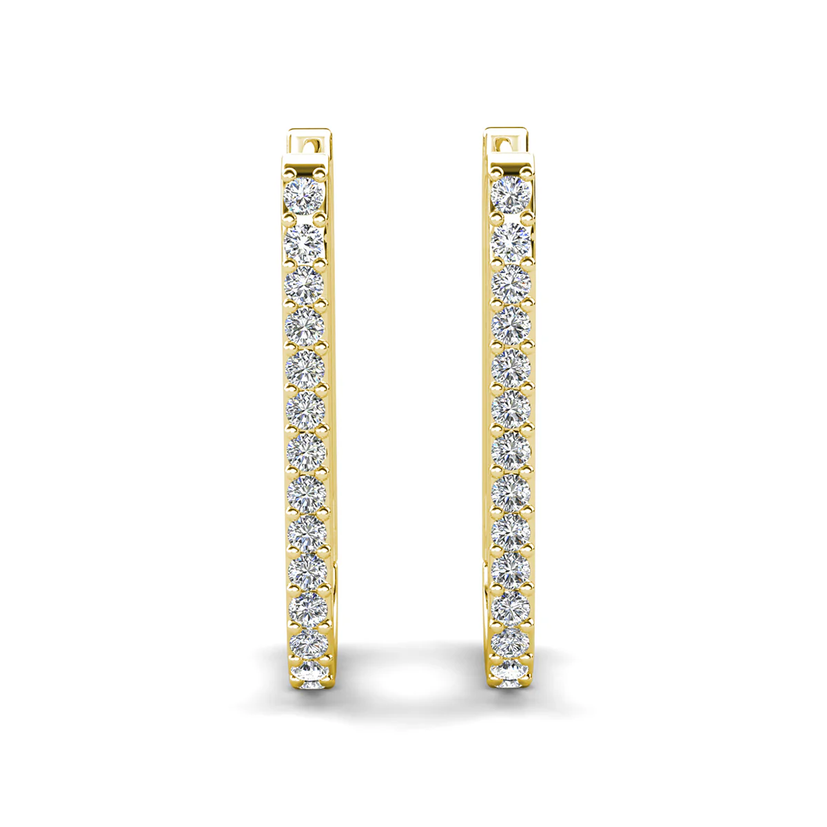 Nadia 18k White Gold Plated 24mm Hoop Earrings with Swarovski Crystals - Image 14