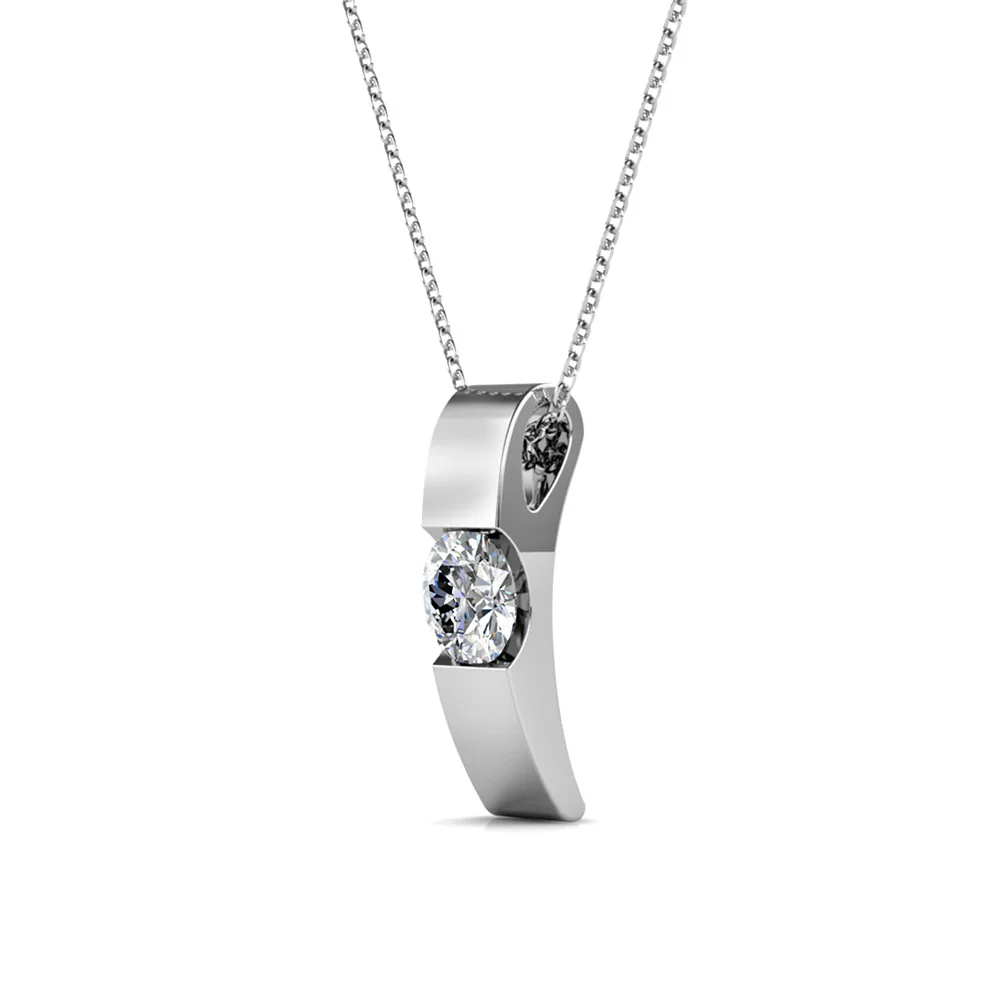 Nailea 18k White Gold Plated Pendant Necklace with Swarovski Crystals - Image 6