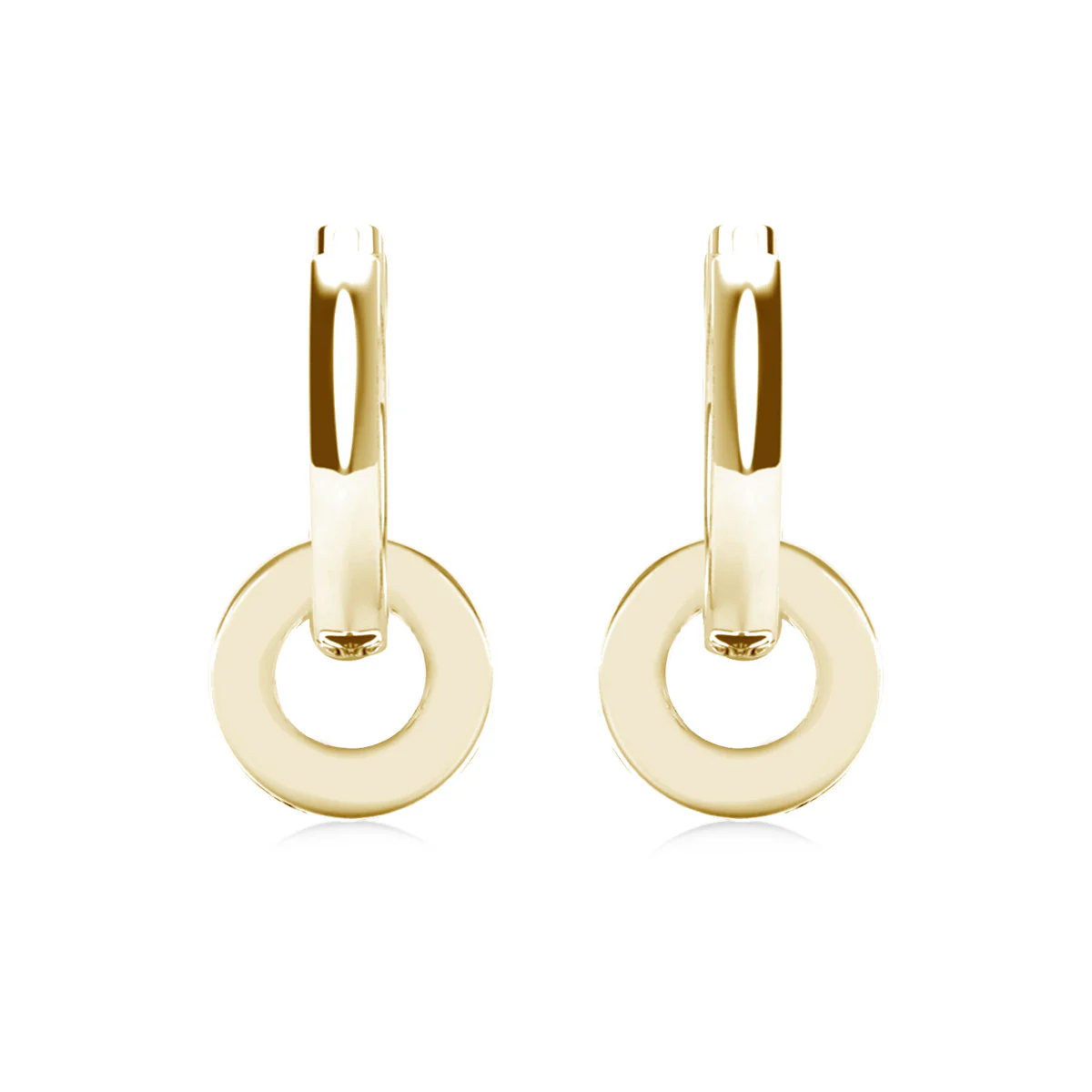 Nala 18k White Gold Plated 14mm Hoop Earrings with Swarovski Crystals - Image 15