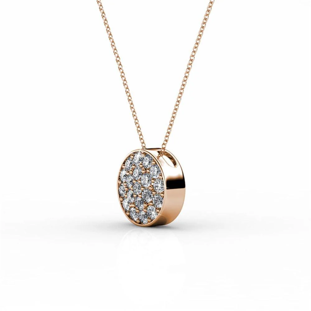 Nelly 18k White Gold Plated Pave Pendant Necklace with Swarovski Crystals - Image 11