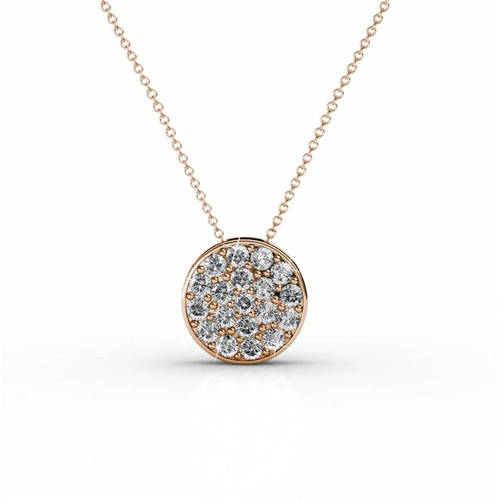 Nelly 18k White Gold Plated Pave Pendant Necklace with Swarovski Crystals - Image 9