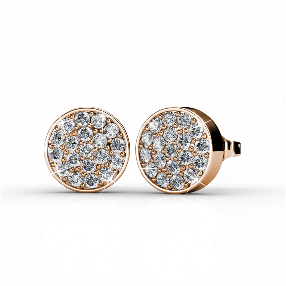 Nelly 18k White Gold Plated Pave Stud Earrings with Swarovski Crystals - Image 11