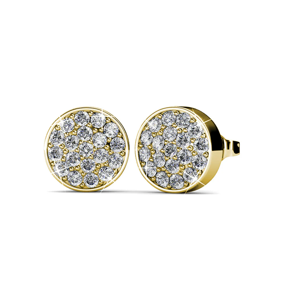 Nelly 18k White Gold Plated Pave Stud Earrings with Swarovski Crystals - Image 8