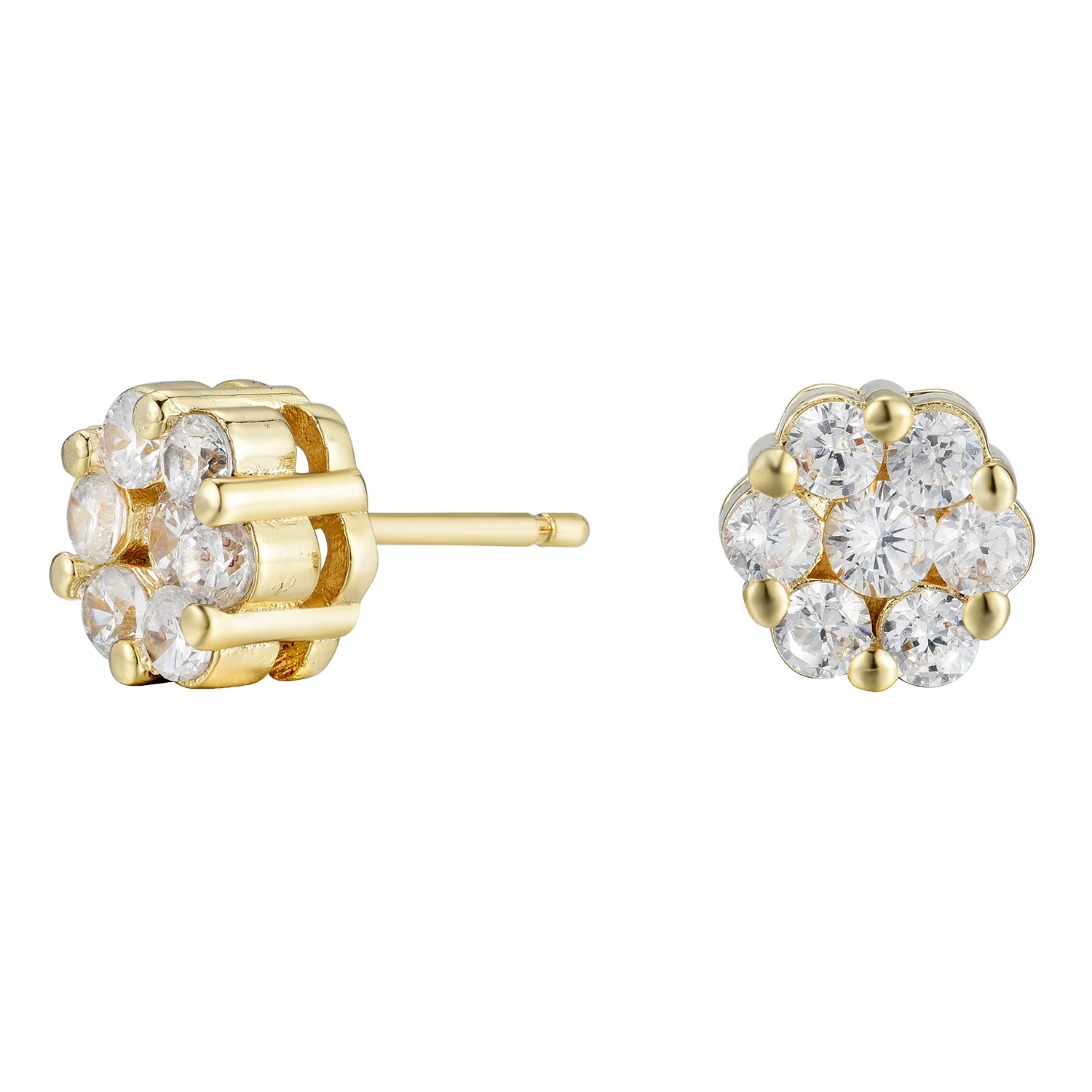 Nova 18k White Gold Plated Stud Earrings with Simulated Diamond Crystals — Final Sale - Image 5