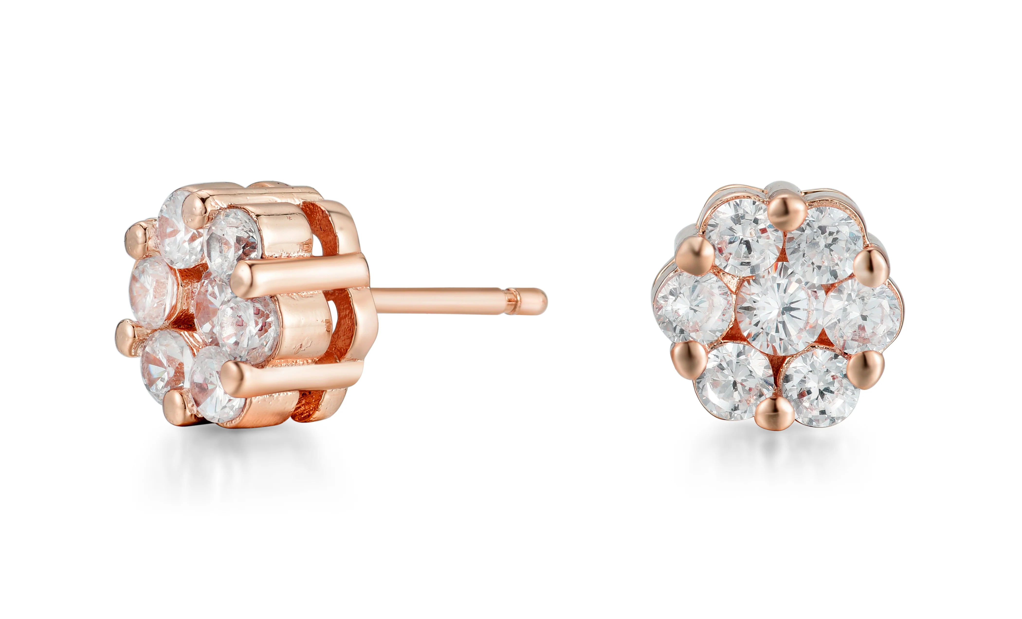 Nova 18k White Gold Plated Stud Earrings with Simulated Diamond Crystals — Final Sale - Image 7