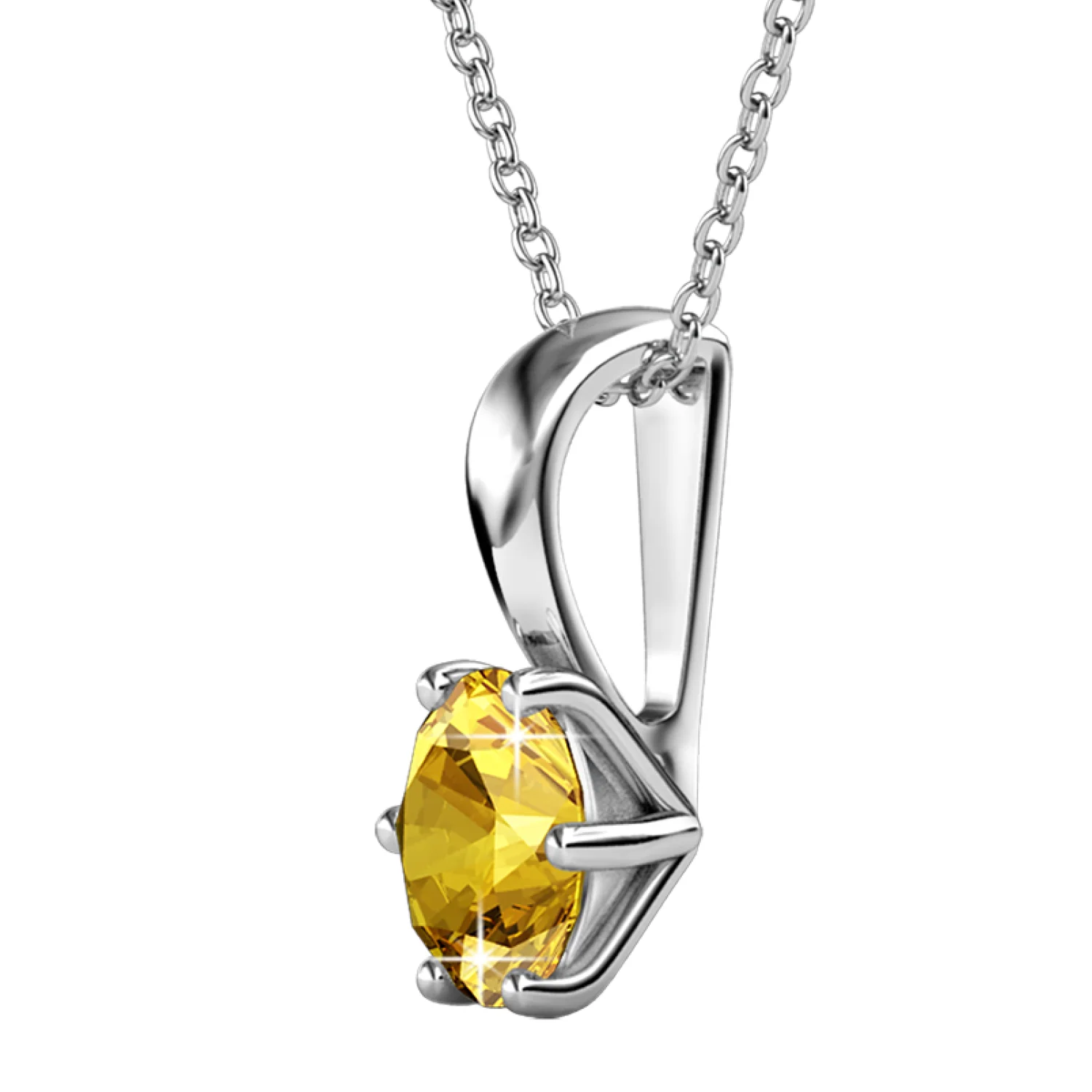 Birthstone Necklace 18k White Gold Plated Solitaire Necklace with 1ct Swarovski Crystal - Image 38