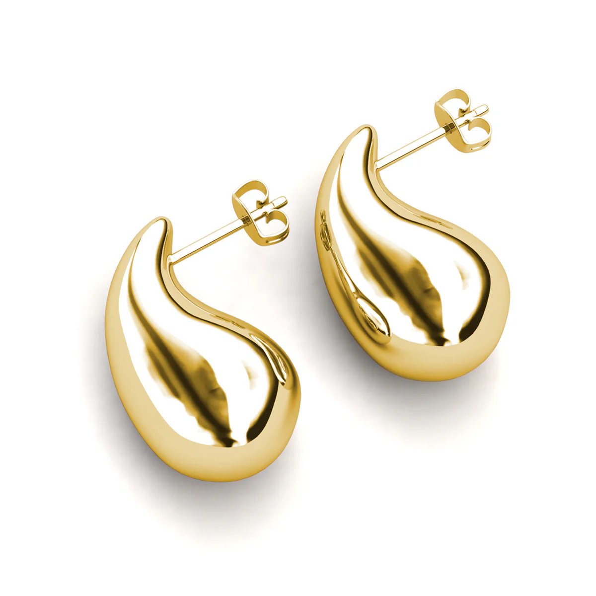 Olive 18k White Gold Plated Teardrop Stud Earrings - Image 15