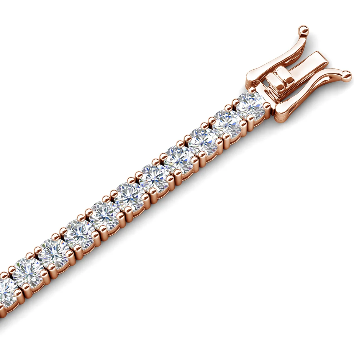 Olivia 18k White Gold Plated Tennis Bracelet with Simulated Diamond Crystals - Image 18