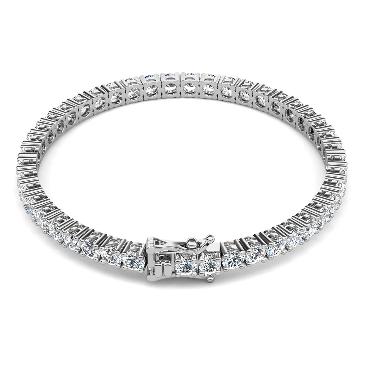 Olivia 18k White Gold Plated Tennis Bracelet with Simulated Diamond Crystals - Image 9