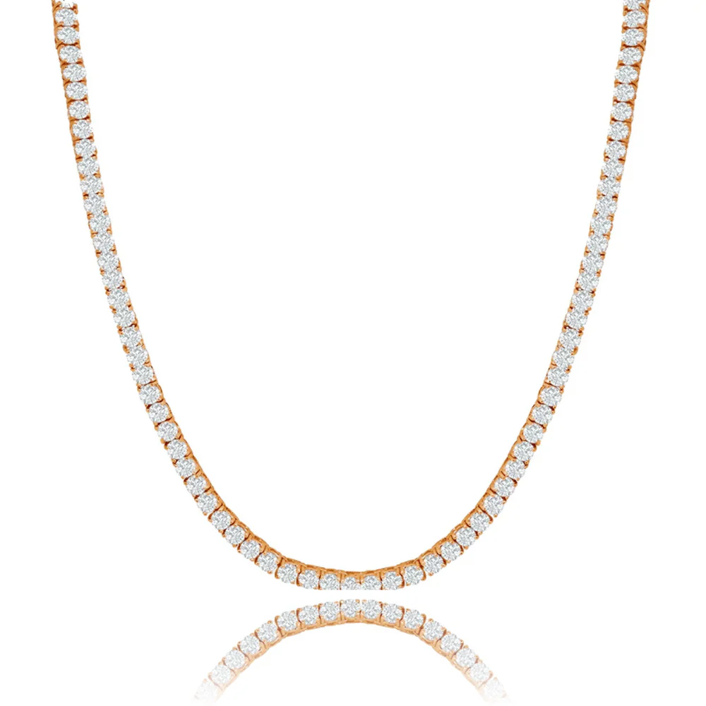 Olivia 18k White Gold Plated Tennis Necklace with Simulated Diamond Crystals - Image 9