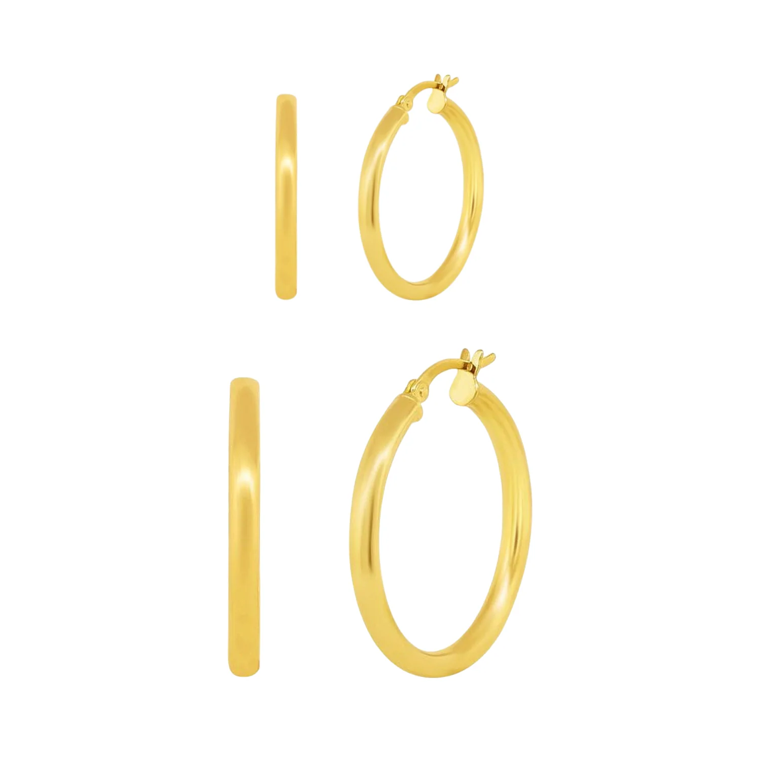 Amy 18k White Gold Plated 20/30mm Hoop Earrings (2 Pair Set) - Image 8
