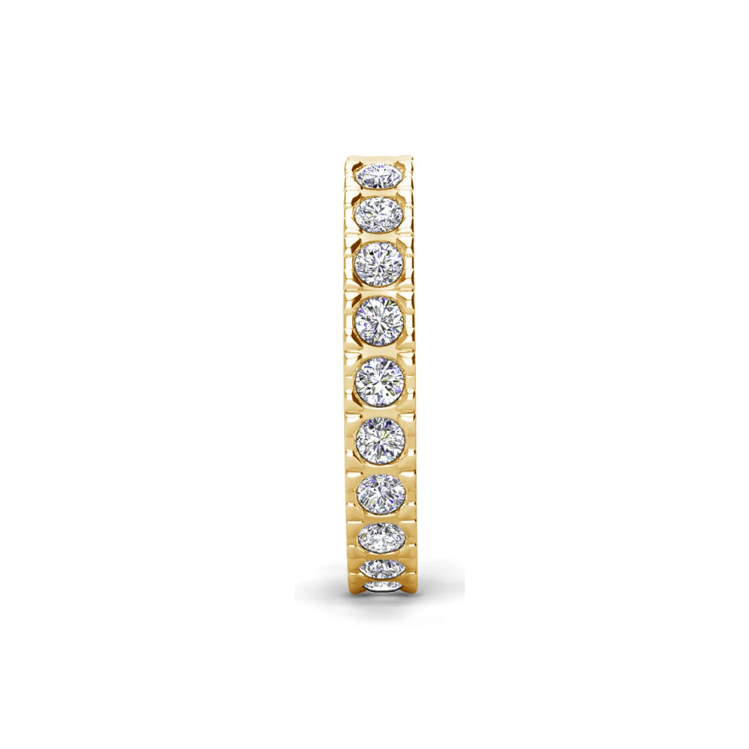 Sasha and Gloria 18k White Gold Plated 10mm Hoop Ear Cuffs with Swarovski Crystals (Set of 2) - Image 16