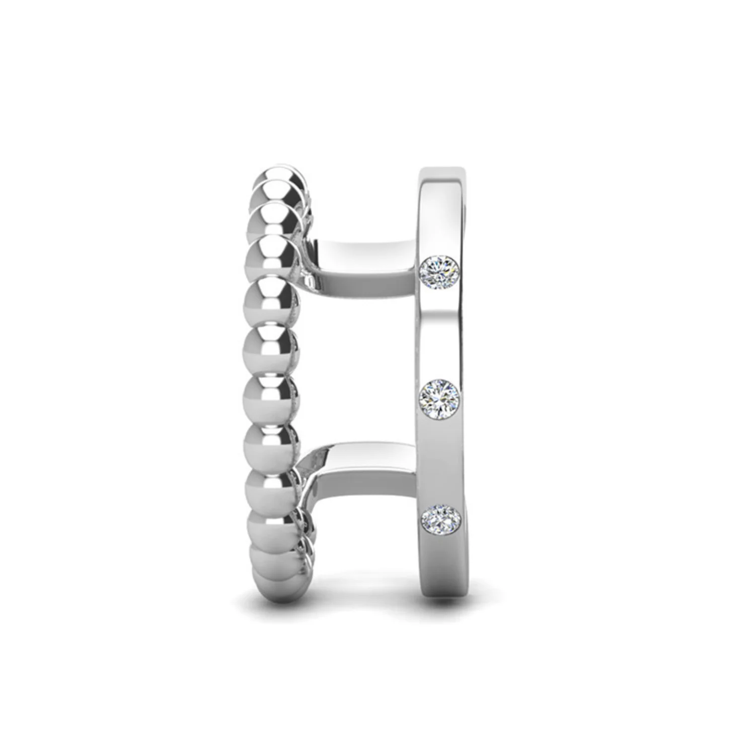 Sasha and Gloria 18k White Gold Plated 10mm Hoop Ear Cuffs with Swarovski Crystals (Set of 2) - Image 6