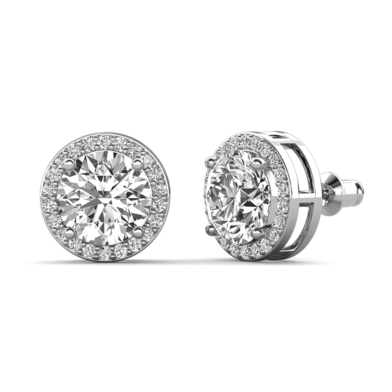Bianca, McKenzie, Ariel 18k White Gold Plated Earrings with Simulated Diamond Crystals (3 Pair Set) - Image 11