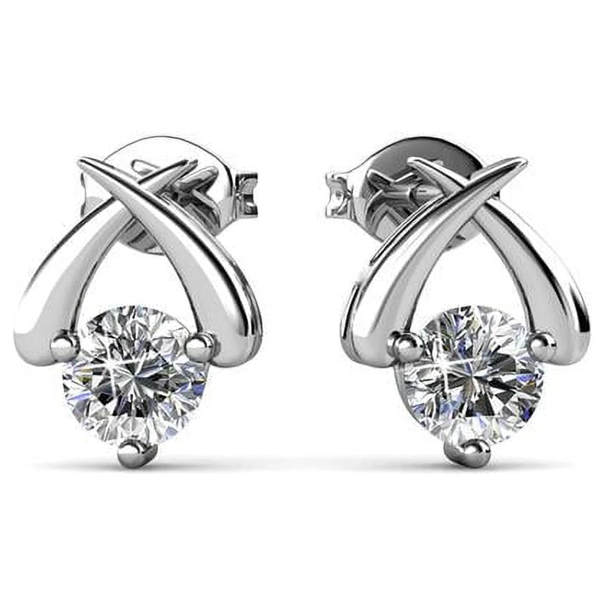 Eloise, Stella, Sage 18k White Gold Plated Stud Earrings for Women  (3 Pair Set) - Image 11