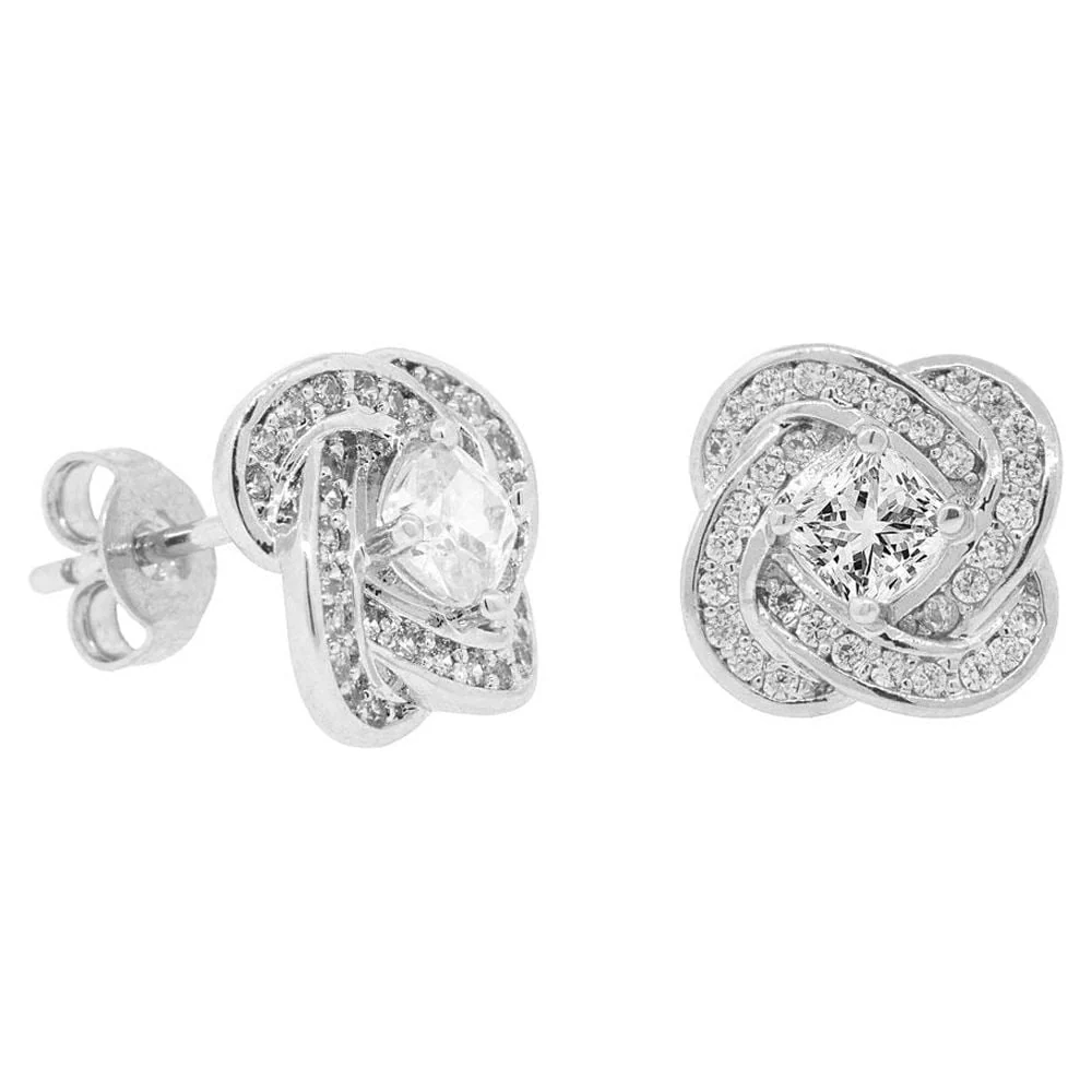Eloise, Stella, Sage 18k White Gold Plated Stud Earrings for Women  (3 Pair Set) - Image 9