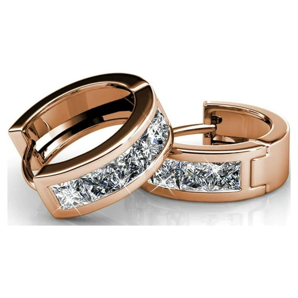 Giselle 18k Gold Plated 15mm Hoop Crystal Earrings with Swarovski Crystal (3 Pair Set) - Image 15
