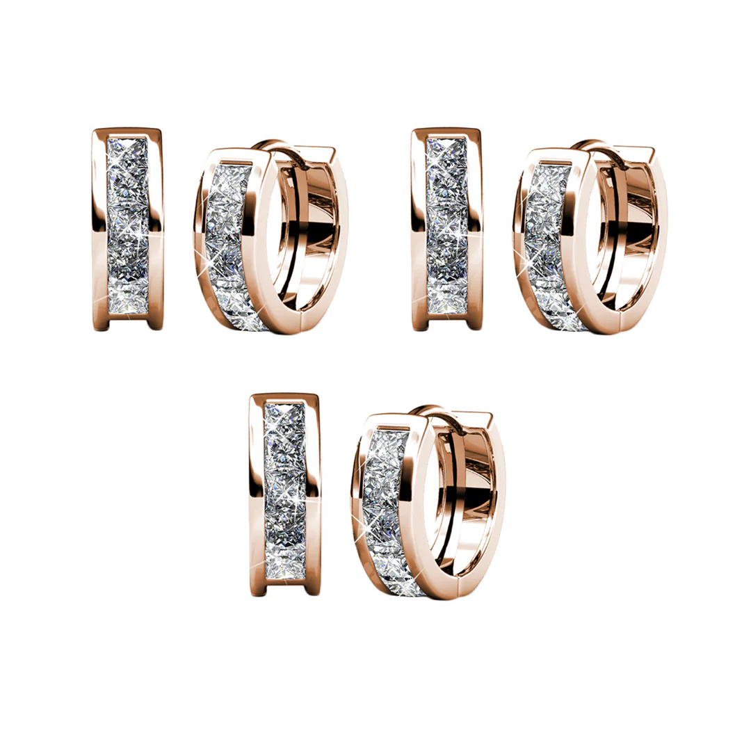 Giselle 18k White Gold Plated 15mm Hoop Crystal Earrings with Swarovski Crystals - Image 20