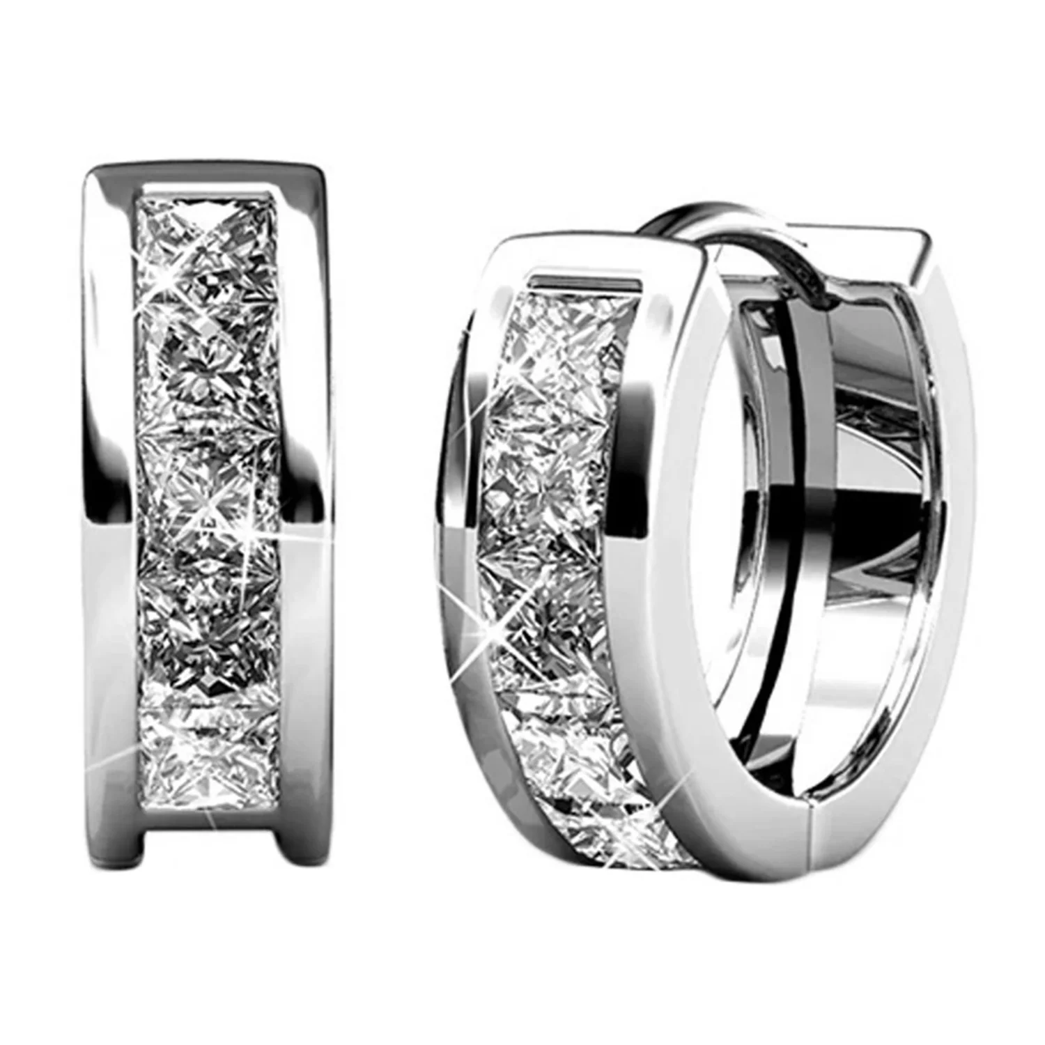 Giselle 18k Gold Plated 15mm Hoop Crystal Earrings with Swarovski Crystal (3 Pair Set) - Image 8
