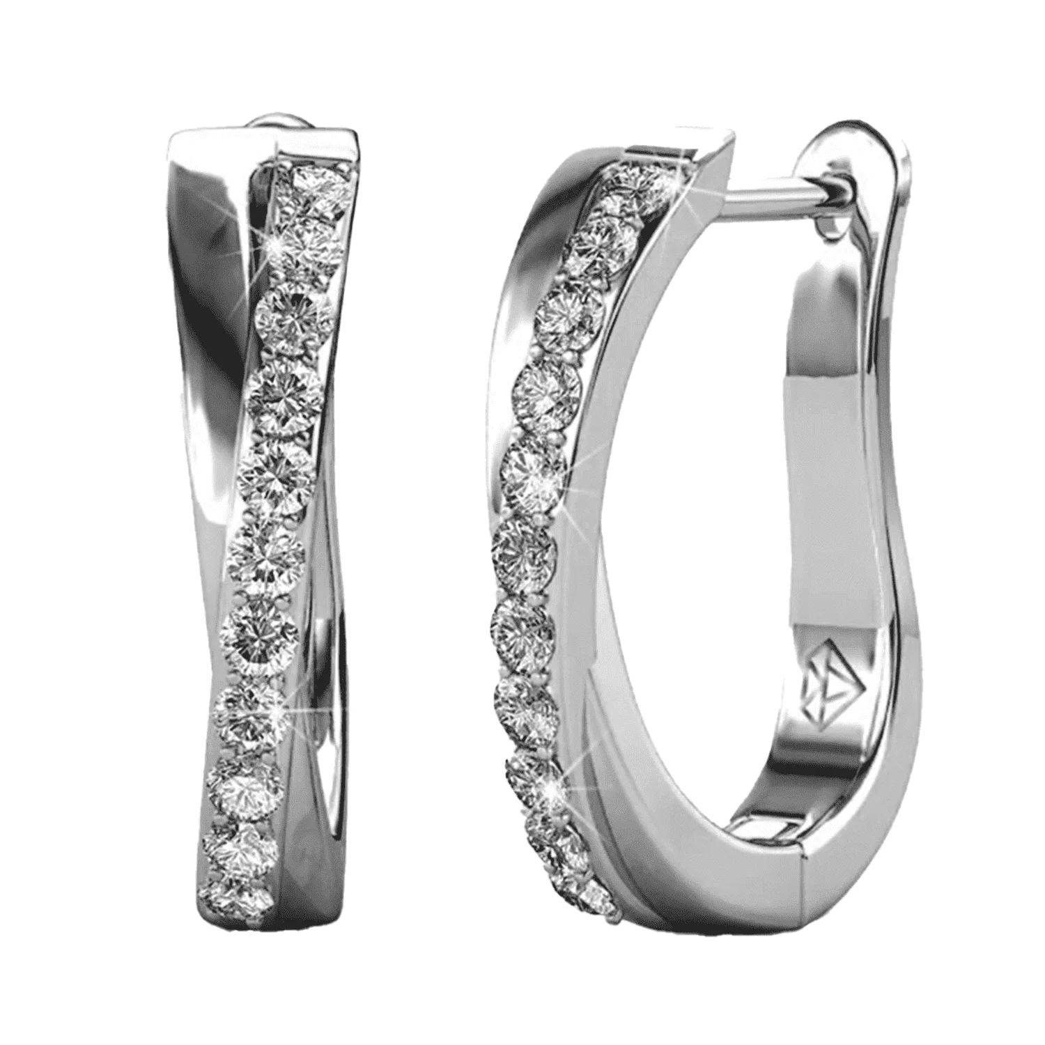 Giselle, Amaya, Rosalyn Hoops White Gold Plated Earrings for Women (3 Pair Set) - Image 10
