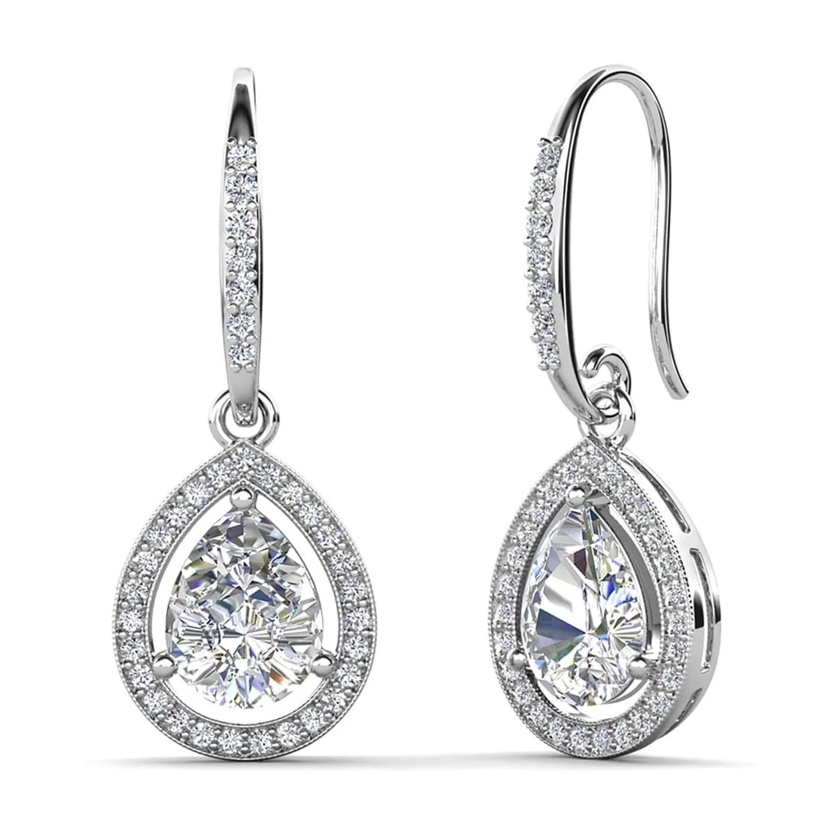 Ivy, Alessandra, Isabel Drop Dangle White Gold Plated Earrings for Women (3 Pair Set) - Image 10