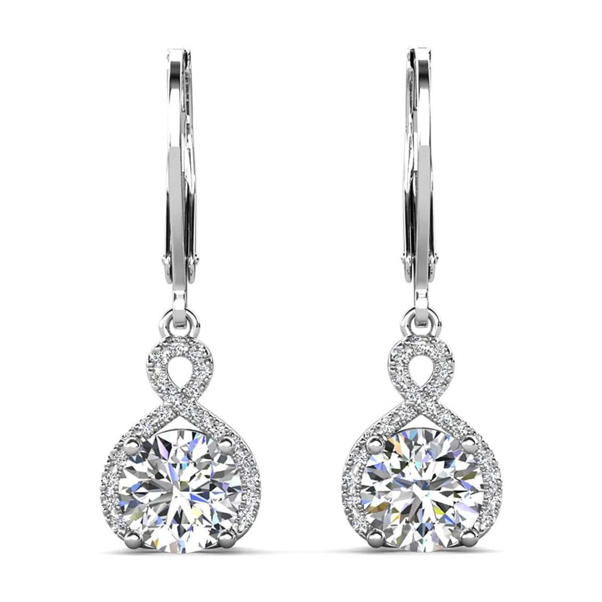 Ivy, Alessandra, Isabel Drop Dangle White Gold Plated Earrings for Women (3 Pair Set) - Image 11