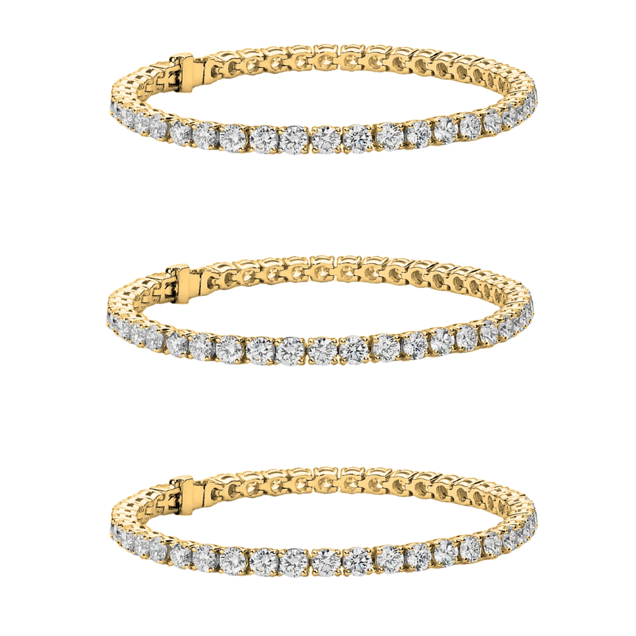 Olivia 18k Gold Plated Tennis Bracelet with Simulated Diamond Crystals (Set of 3) - Image 10