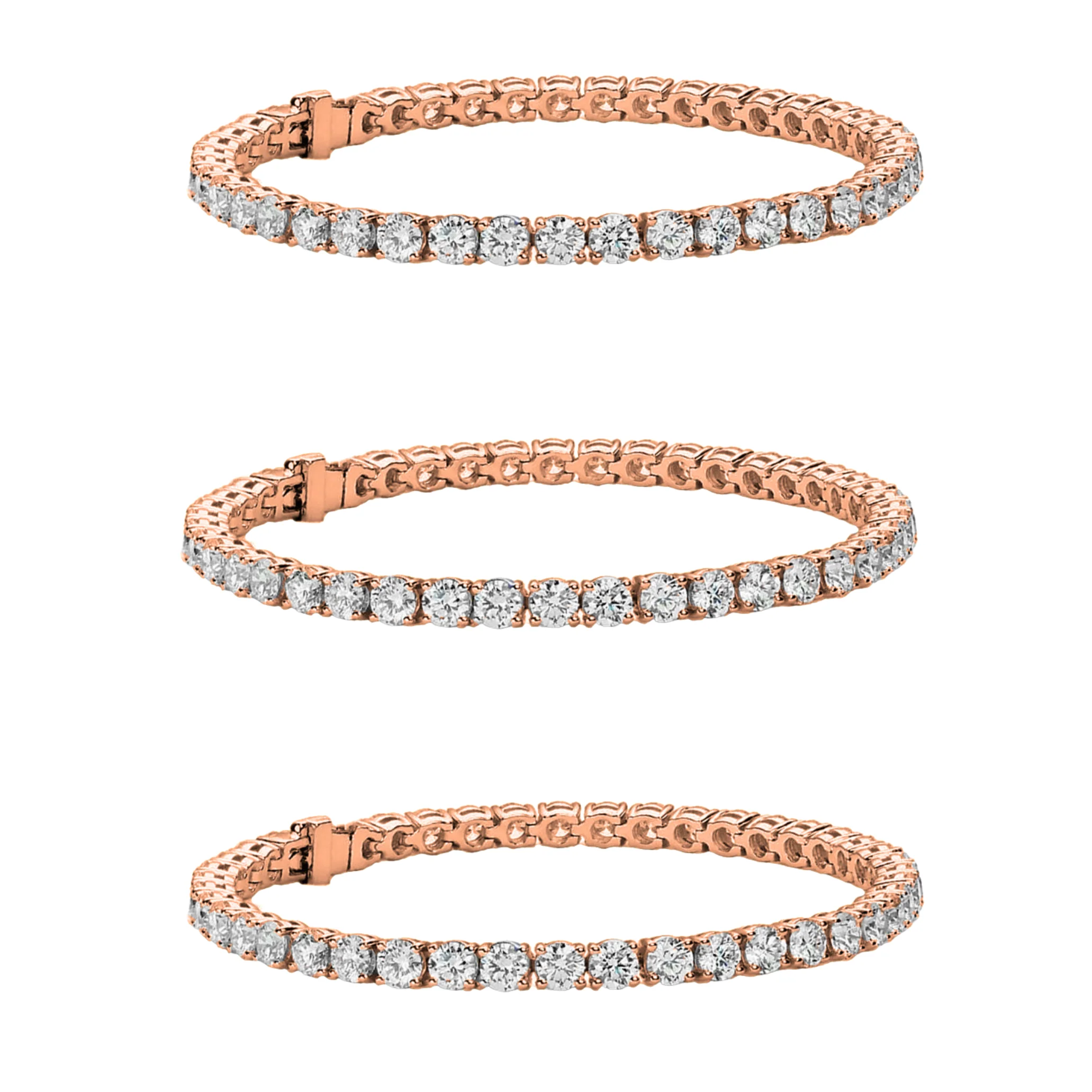 Olivia 18k Gold Plated Tennis Bracelet with Simulated Diamond Crystals (Set of 3) - Image 13