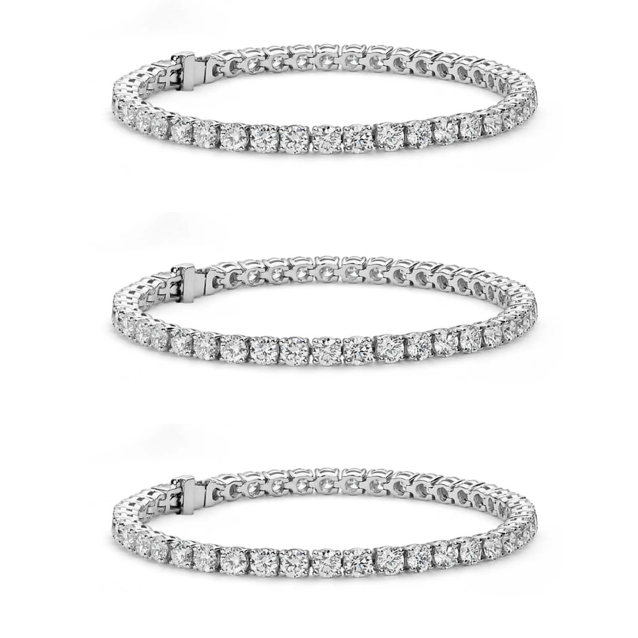 Olivia 18k Gold Plated Tennis Bracelet with Simulated Diamond Crystals (Set of 3) - Image 9