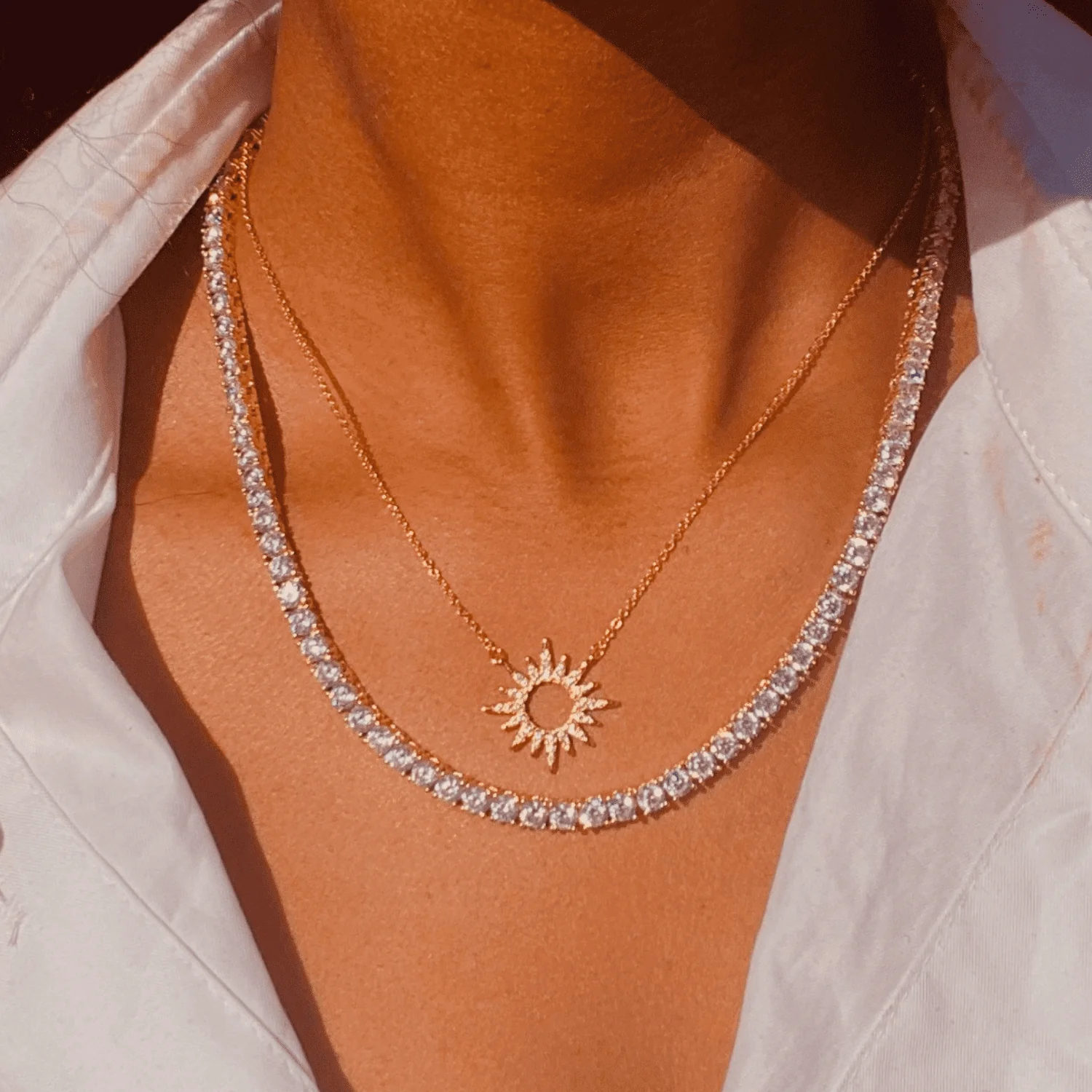 Whitney, Olivia, Kaylee 18k White Gold Plated Tennis Necklace with Simulated Diamond Crystals (Set of 3) - Image 7