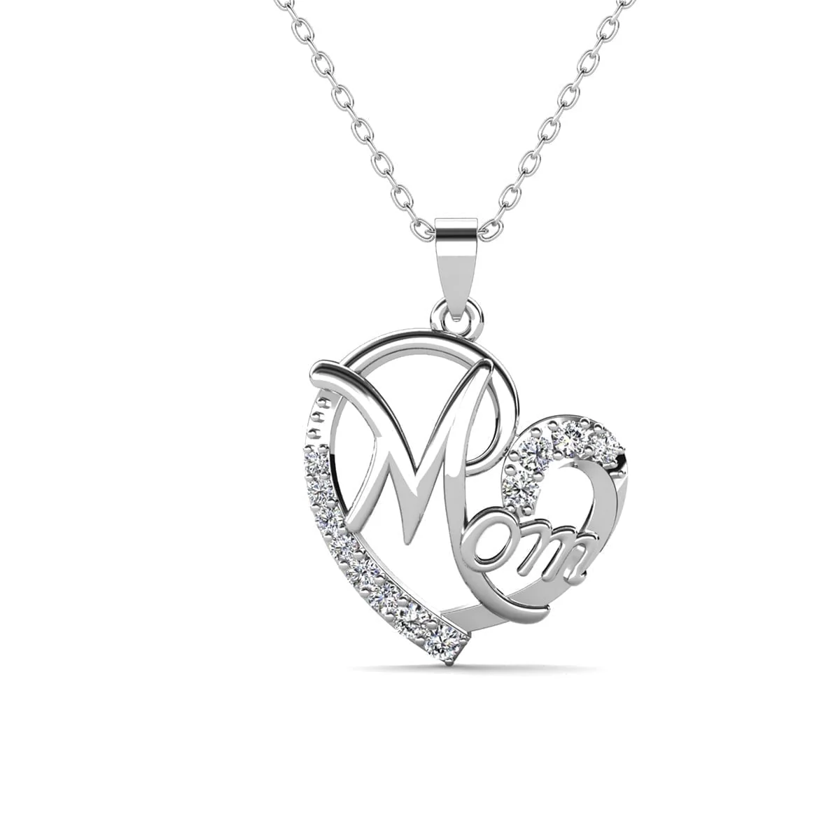 Persephone 18k White Gold Plated Necklace with Swarovski Crystals & Heartfelt Message for Mom - Image 8