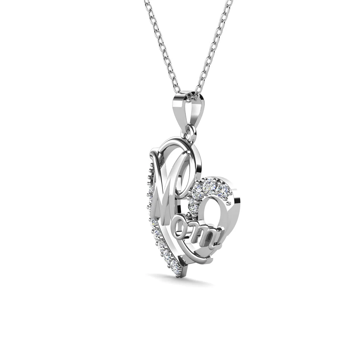 Persephone 18k White Gold Plated Necklace with Swarovski Crystals & Heartfelt Message for Mom - Image 9