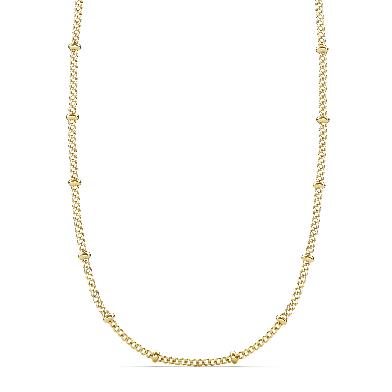 Pria 18k White Gold Plated Bead Station Chain Necklace - Image 15