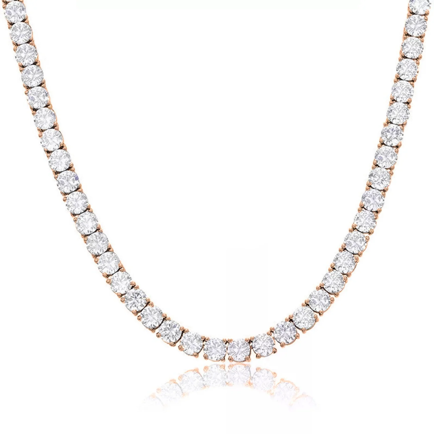 Priscilla 18k White Gold Plated Tennis Necklace with Simulated Diamond Crystals - Image 7