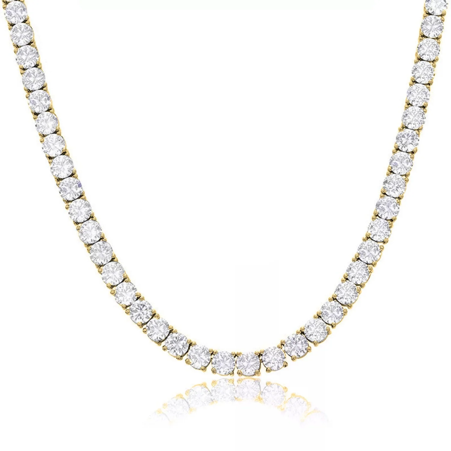 Priscilla 18k White Gold Plated Tennis Necklace with Simulated Diamond Crystals - Image 9