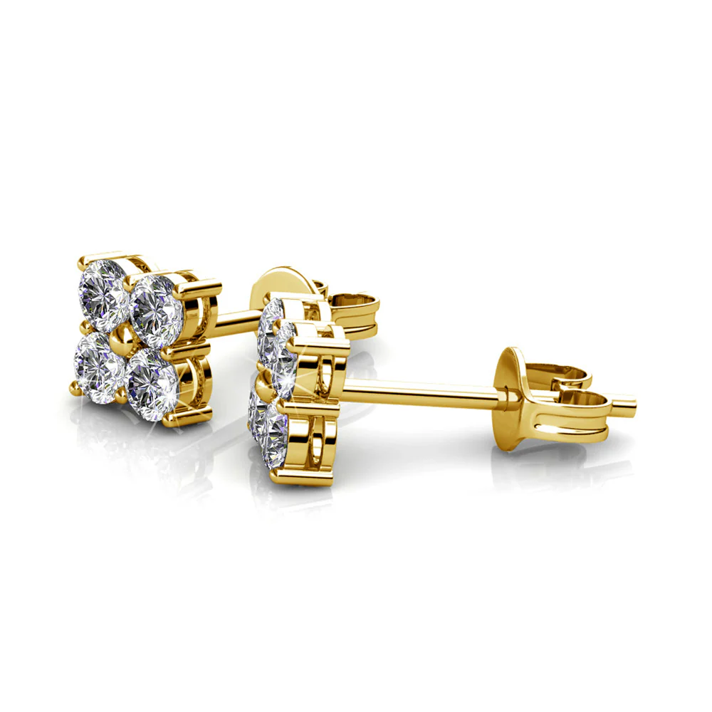 Rae 18k White Gold Stud Earrings with Swarovski Crystals - Image 12