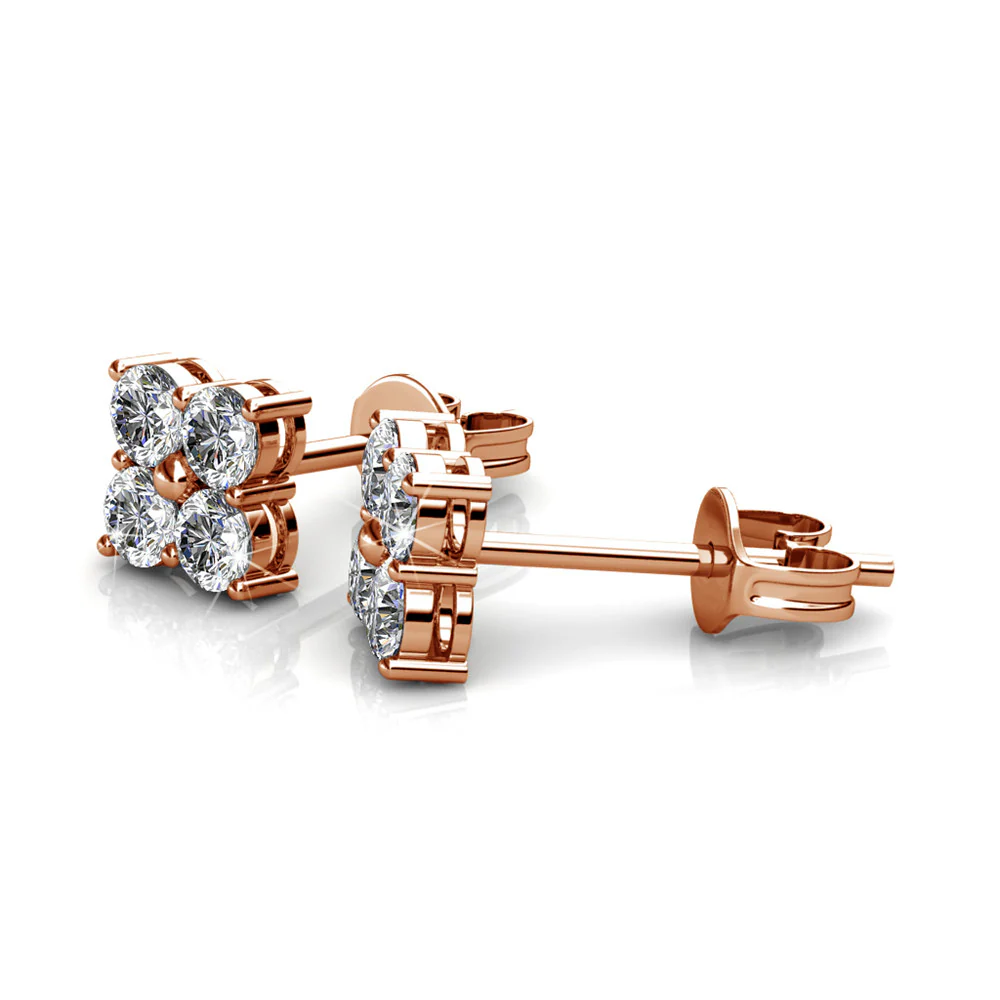 Rae 18k White Gold Stud Earrings with Swarovski Crystals - Image 16