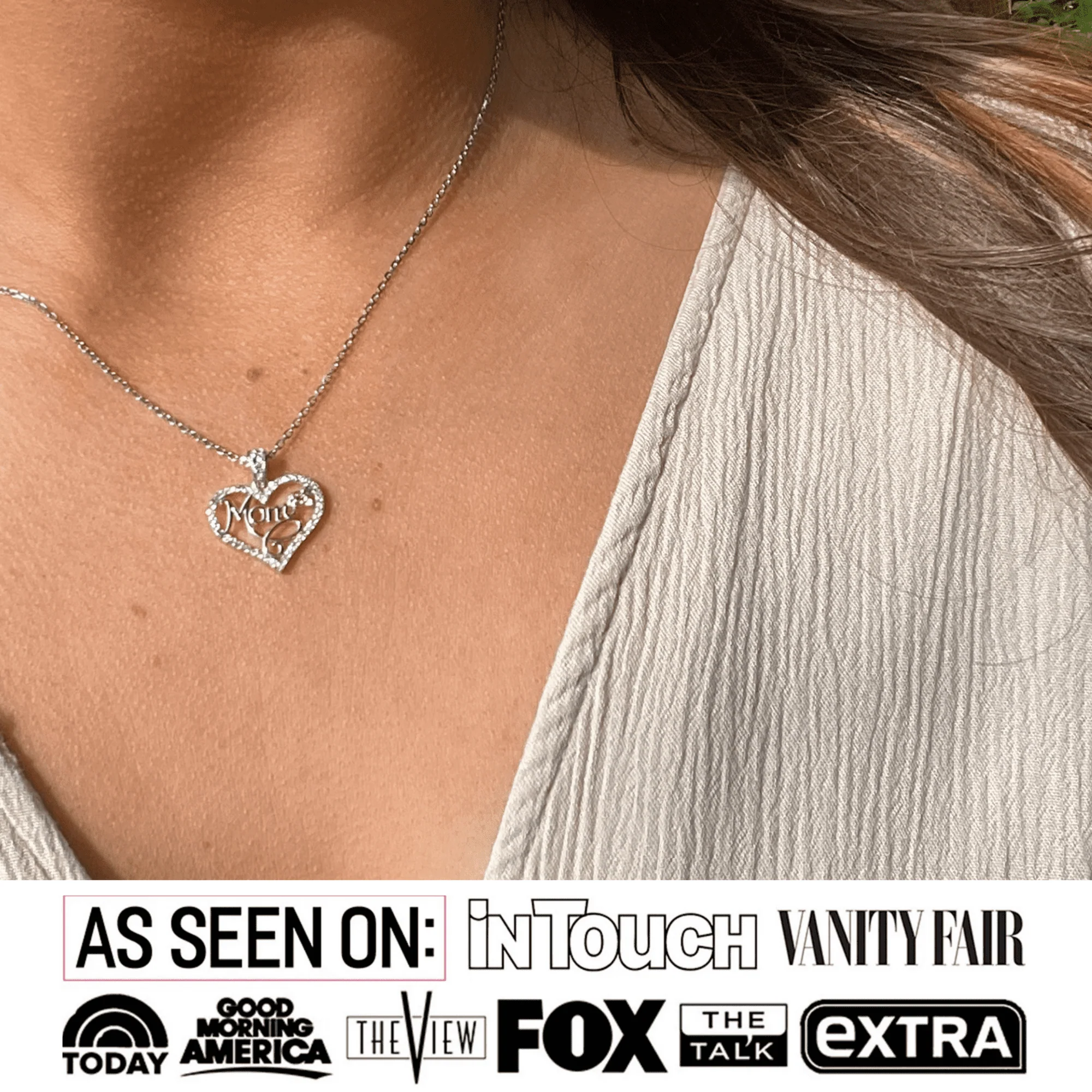 Rhonda 18k White Gold Plated Necklace with Swarovski Crystals & Heartfelt Message for Mom - Image 3